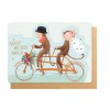 Wenskaart apen op fiets - Proficiat met jullie huwelijk [PS4532]